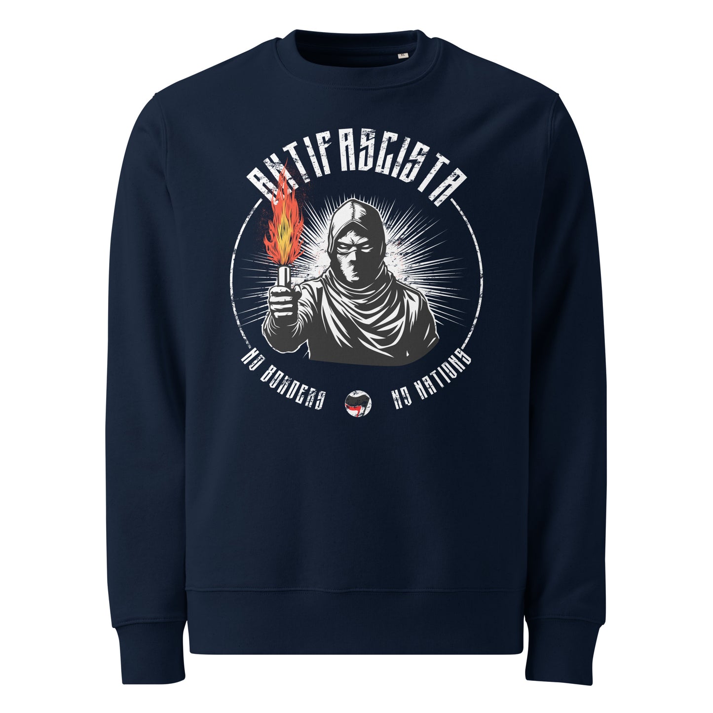 Antifascista (No Borders No Nations) - Premium Sweater von Protest Couture | French Navy