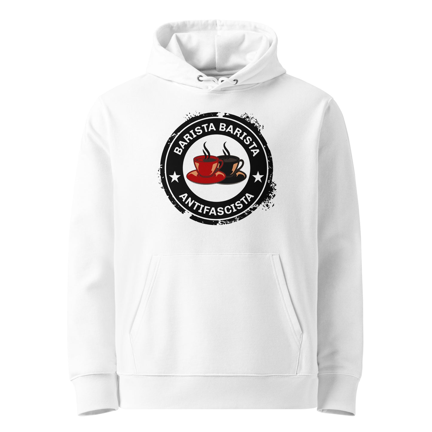 Barista, Barista, Antifascista - Premium Hoodie von Protest Couture | White