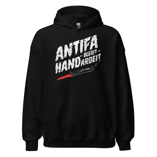Antifa bleibt Handarbeit - Unisex Hoodie von Protest Couture | Black