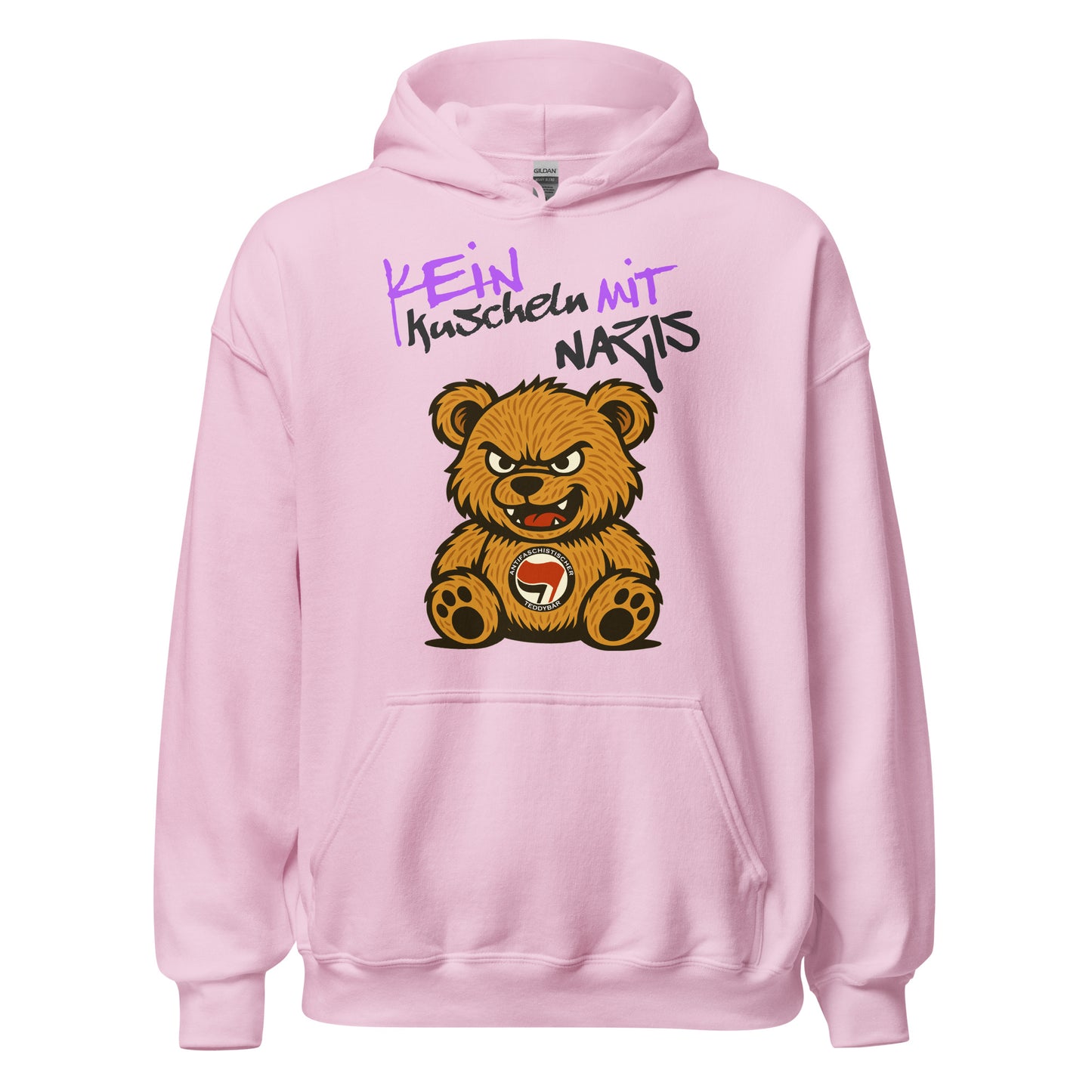 Kein Kuscheln mit Nazis - Unisex Hoodie von Protest Couture | Light Pink