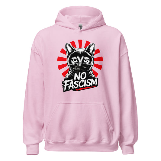 No Fascism Cat - Unisex Hoodie von Protest Couture | Light Pink