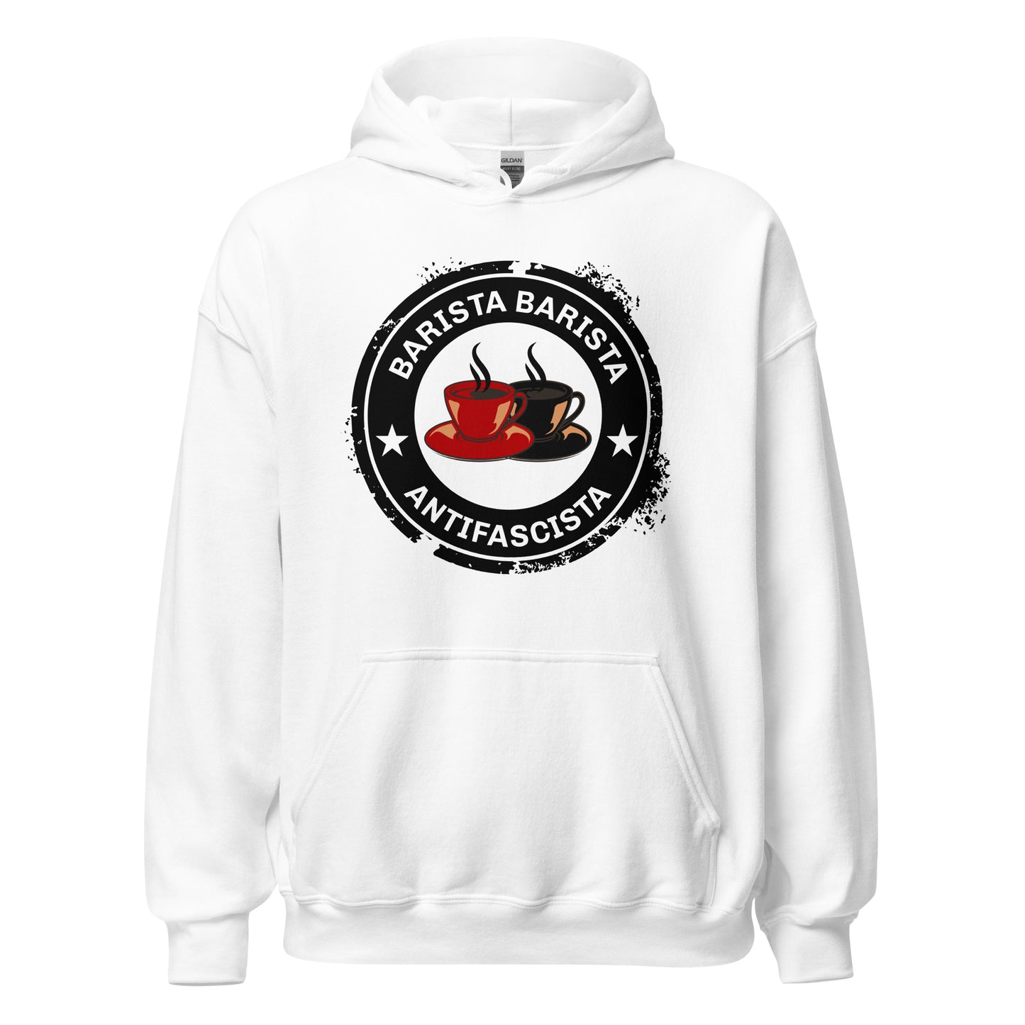 Barista, Barista, Antifascista - Unisex Hoodie von Protest Couture | White
