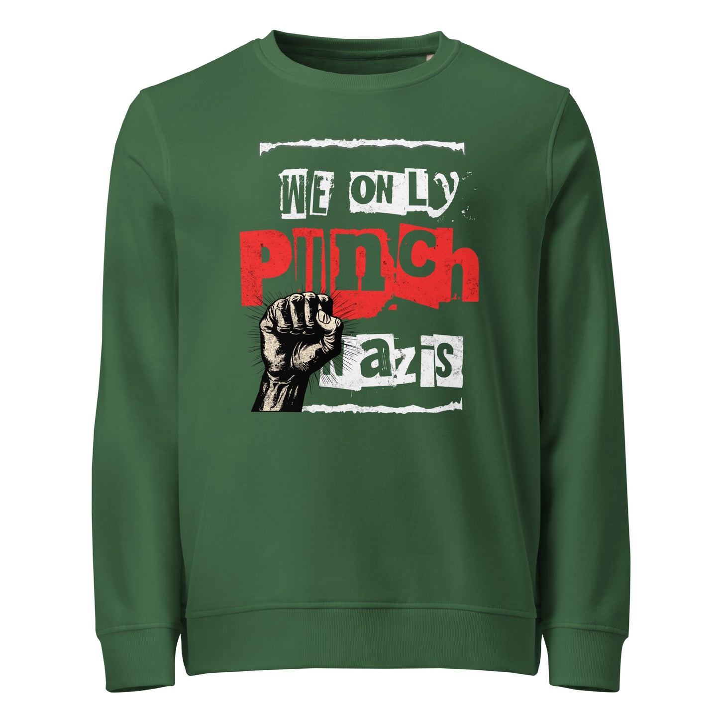 We only punch Nazis - Basic Sweater von Protest Couture | Bottle Green