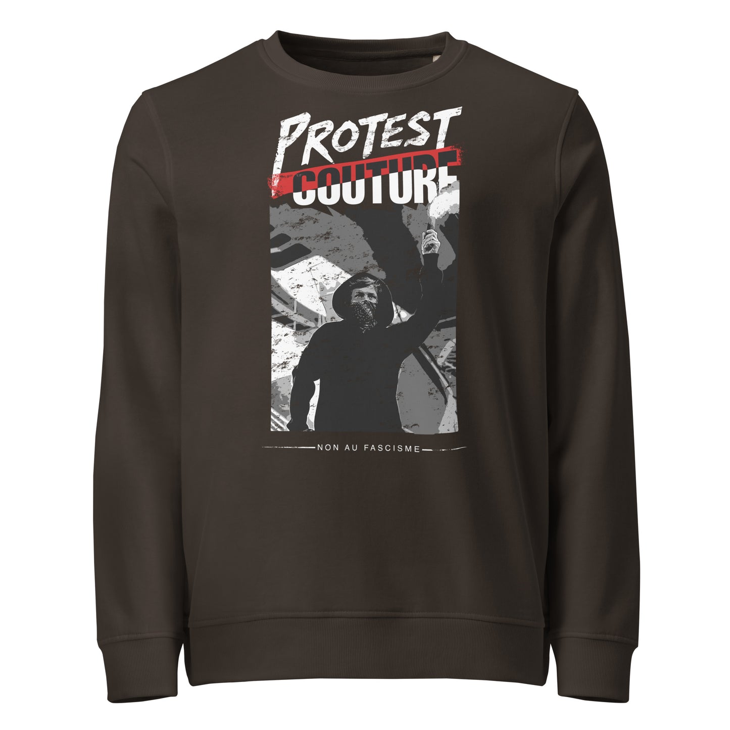 Non au Fascisme - Basic Sweater von Protest Couture | Deep Charcoal Grey