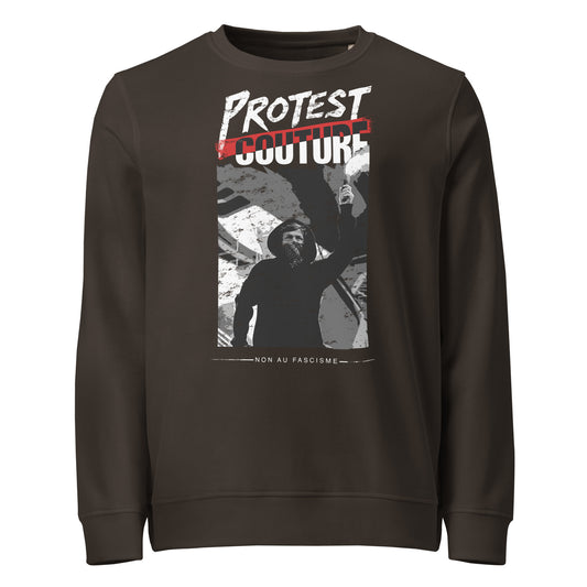 Non au Fascisme - Basic Sweater von Protest Couture | Deep Charcoal Grey
