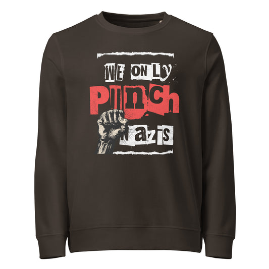 We only punch Nazis - Basic Sweater von Protest Couture | Deep Charcoal Grey