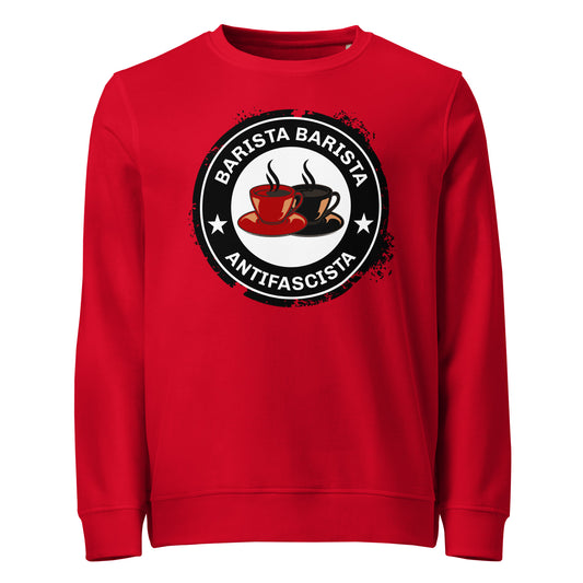 Barista, Barista, Antifascista - Basic Sweater von Protest Couture | Red