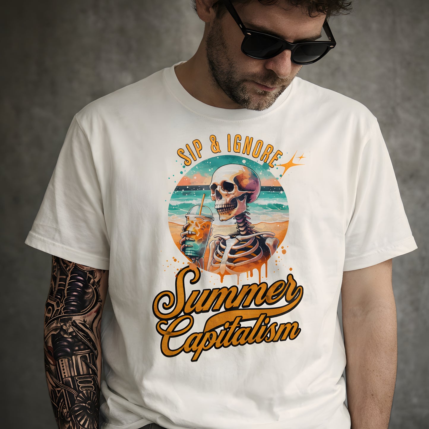 Sip & Ignore ( Summer Capitalism) - Premium T-Shirt