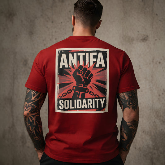 Antifa Solidarity [Backprint] - Premium T-Shirt