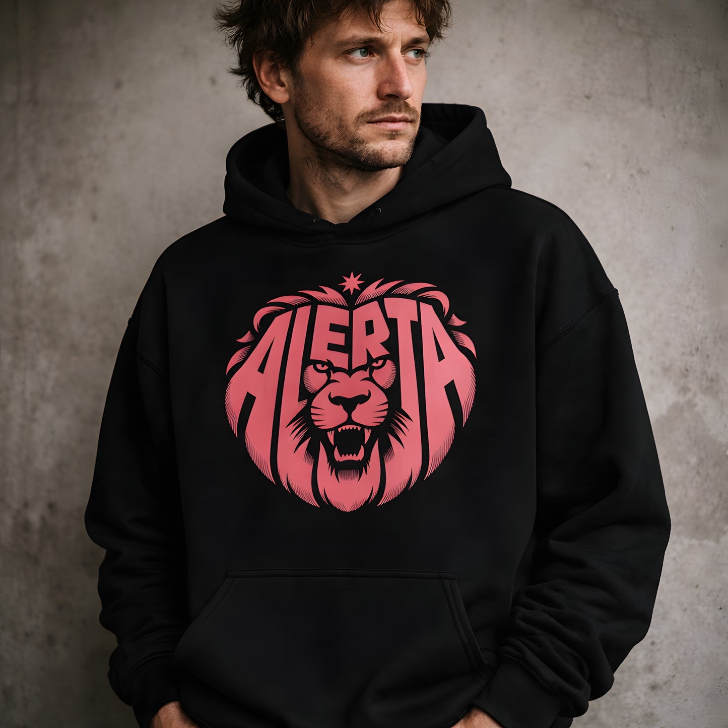 Alerta Lion [Red] - Basic Hoodie