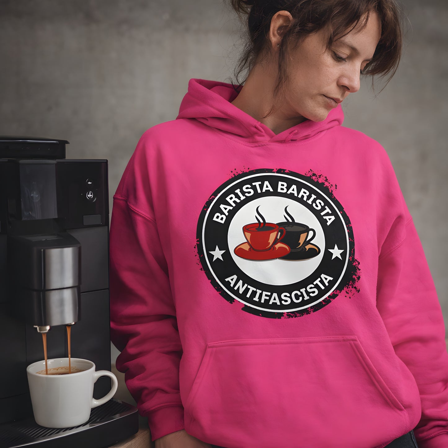 Barista, Barista, Antifascista - Basic Hoodie