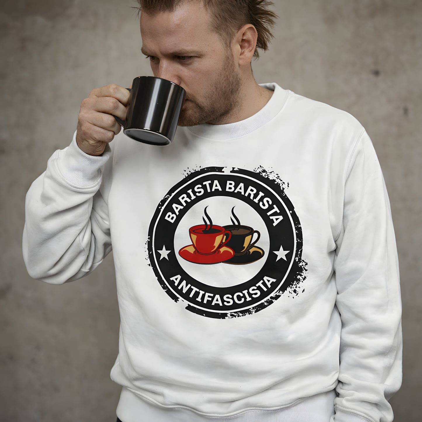 Barista, Barista, Antifascista - ECO Premium Sweatshirt