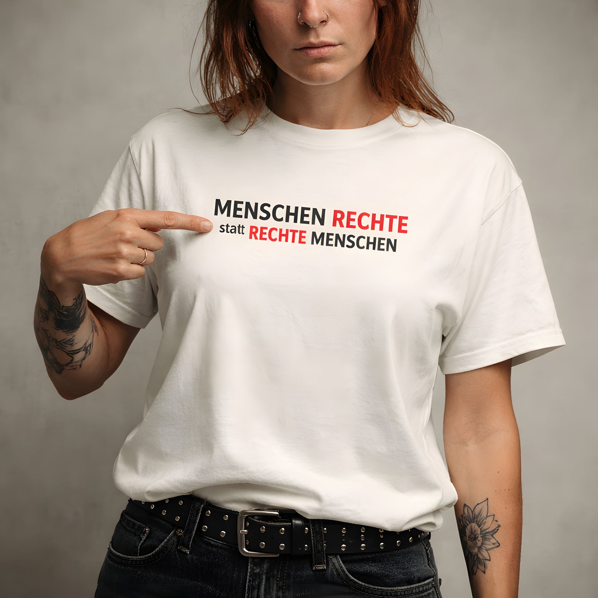 Menschen Rechte Statt Rechte Menschen -  Basic T-Shirt