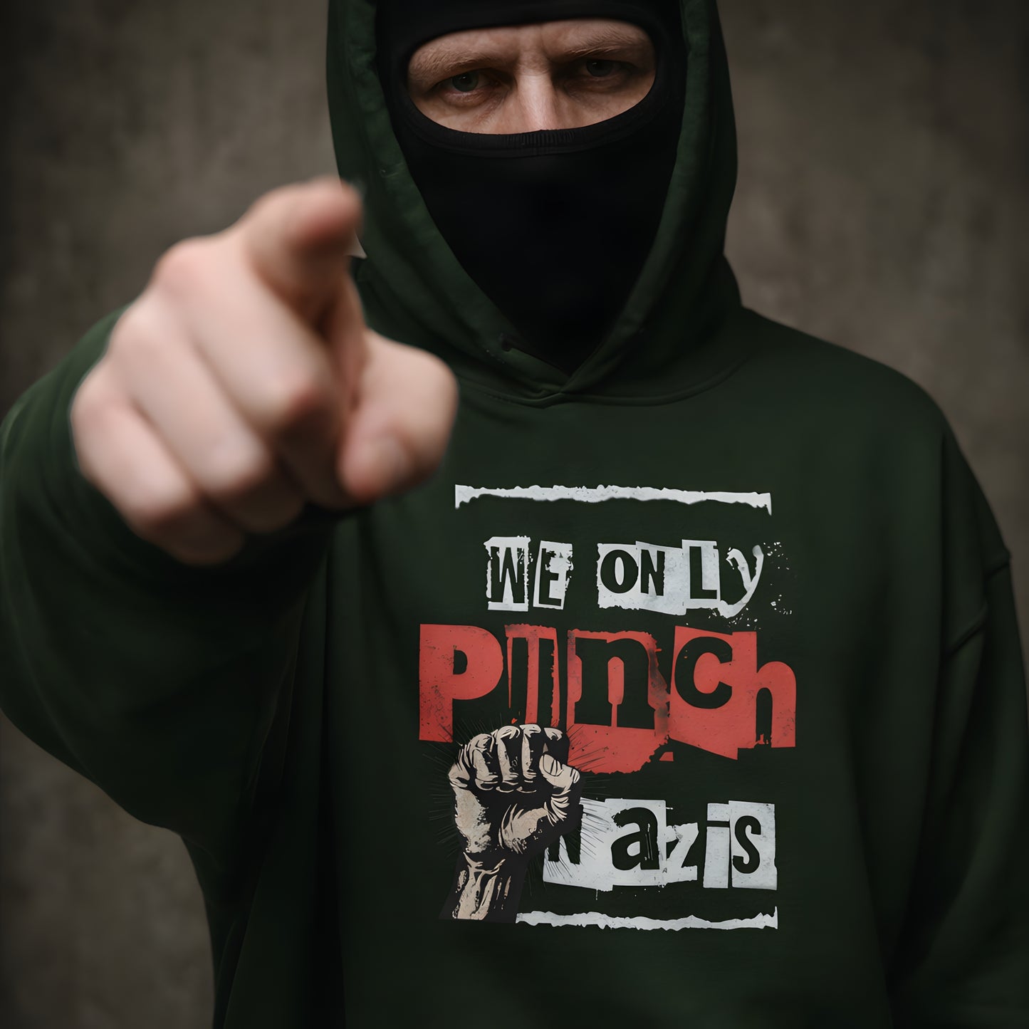 We only punch Nazis - Basic Hoodie