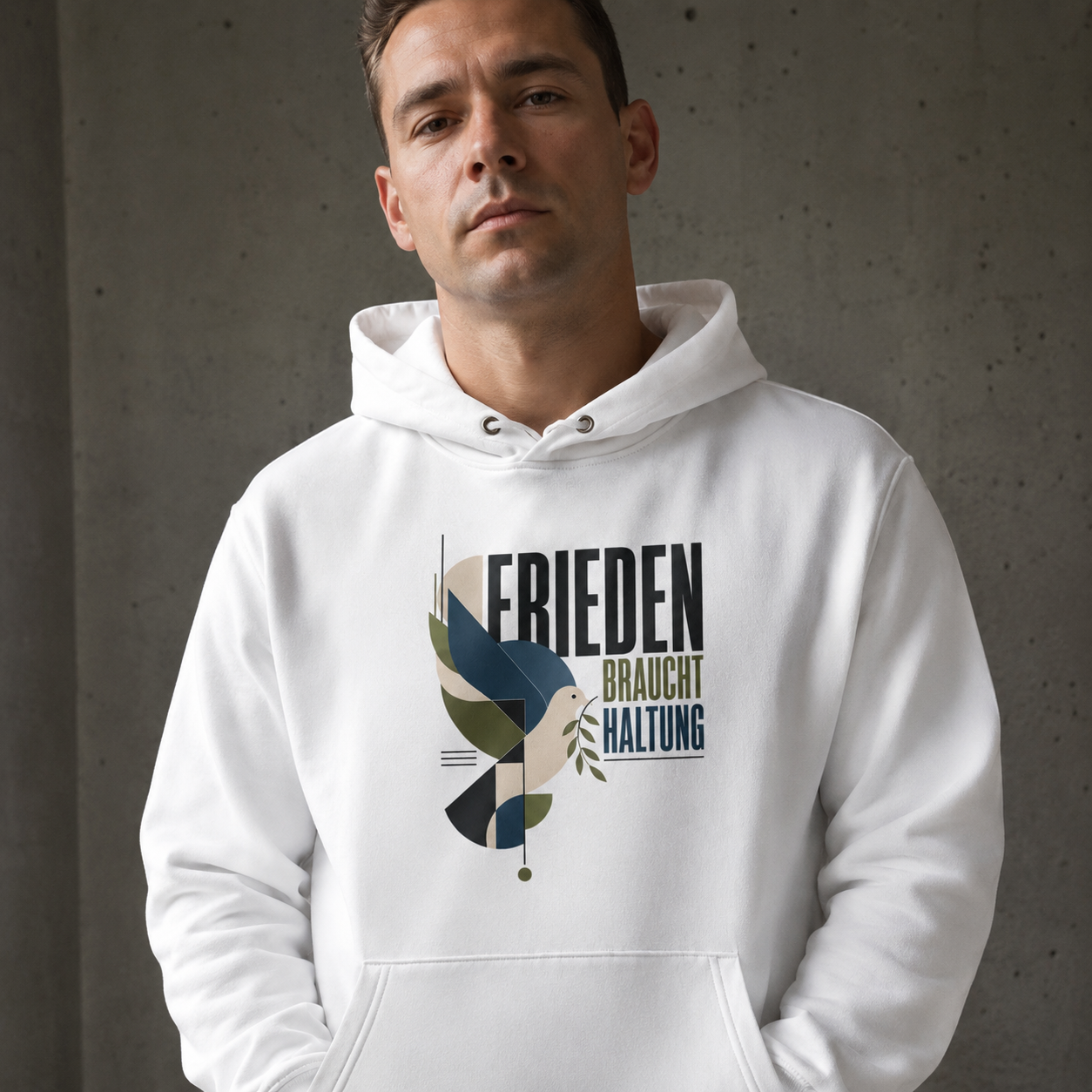 Frieden braucht Haltung - ECO Premium Hoodie