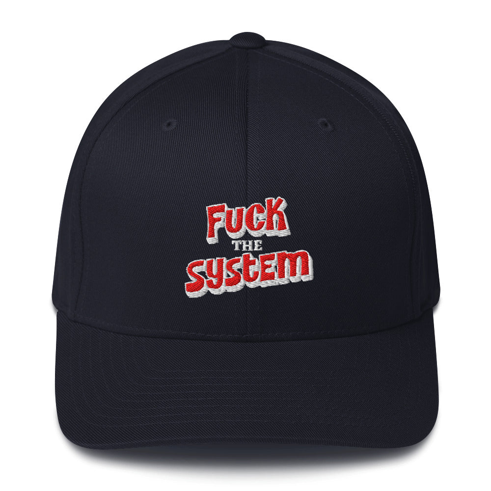 Fuck The System - Flexfit Cap von Protest Couture | Dark Navy