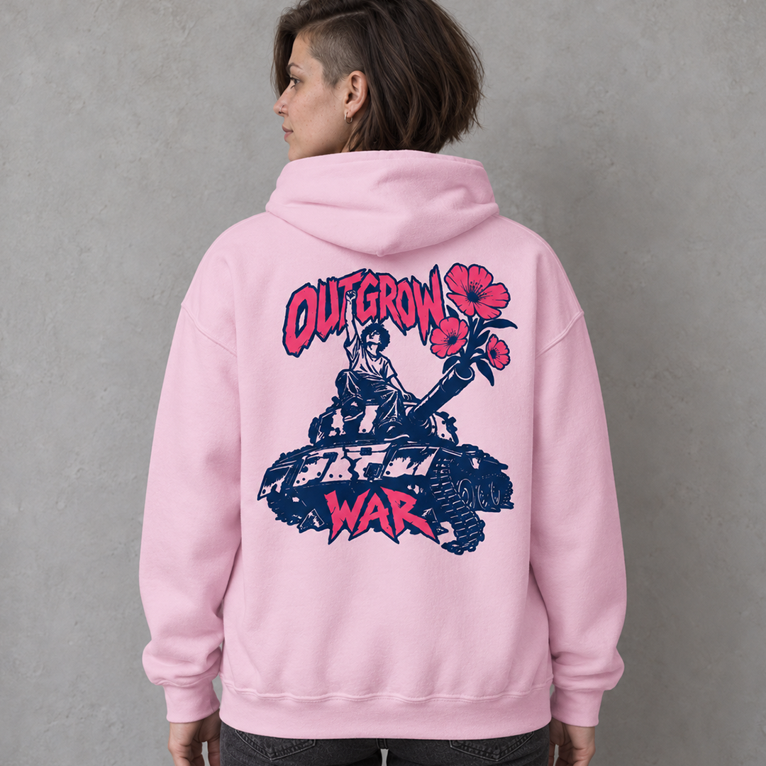 Outgrow War [Front Stick/Backprint] - Basic Hoodie – Rückenansicht