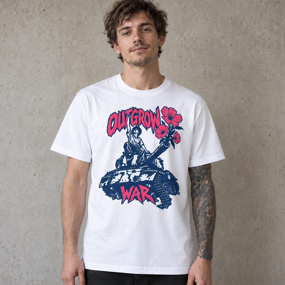 Outgrow War - Premium T-Shirt – Frontansicht