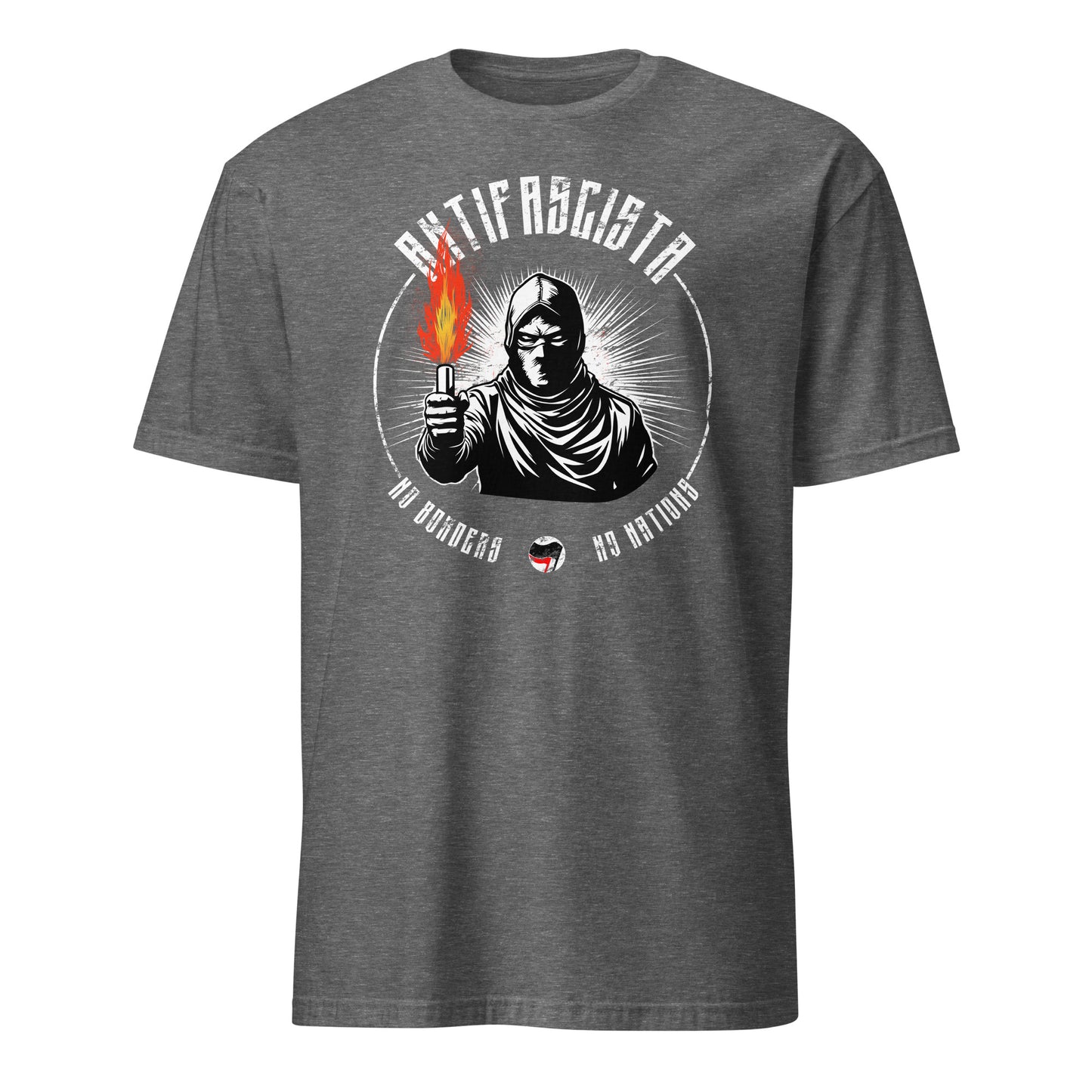 Antifascista (No Borders No Nations) - Unisex T-Shirt von Protest Couture | Graphite Heather