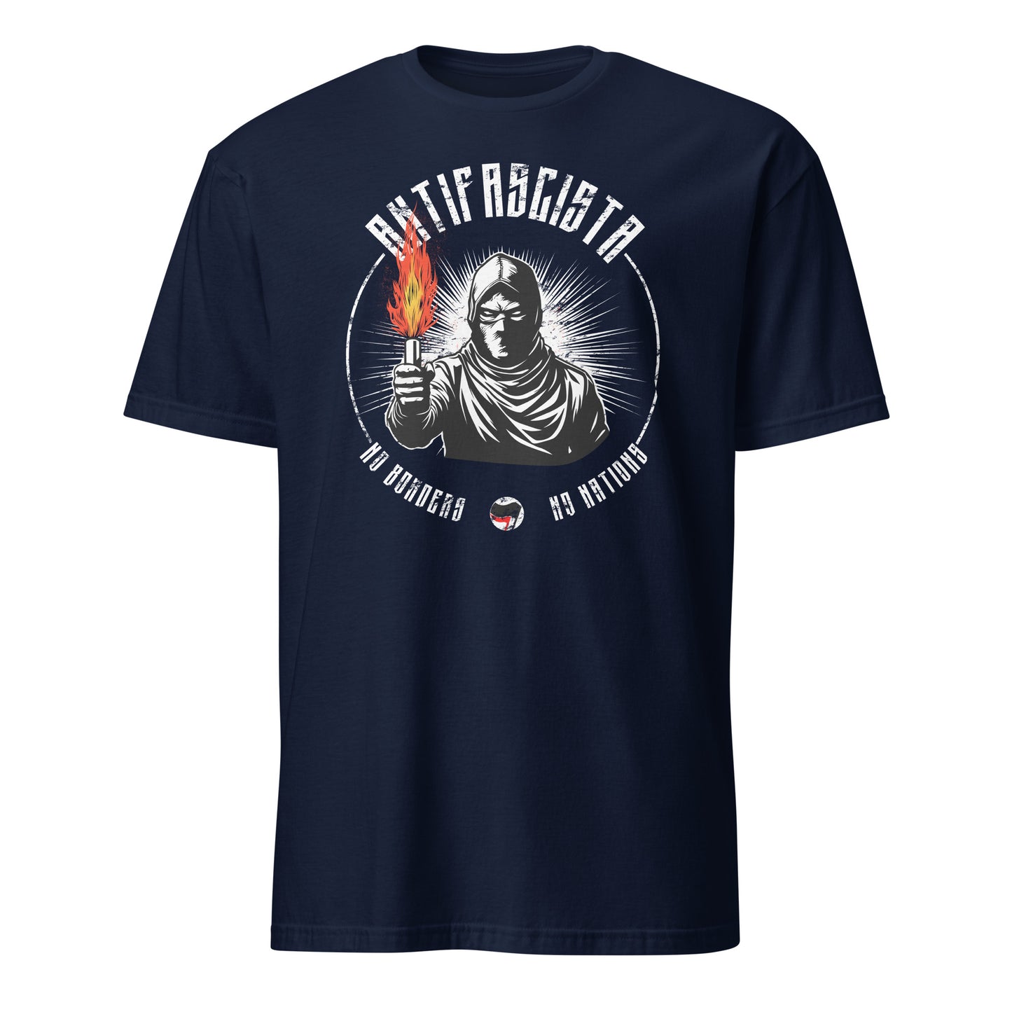Antifascista (No Borders No Nations) - Unisex T-Shirt von Protest Couture | Navy