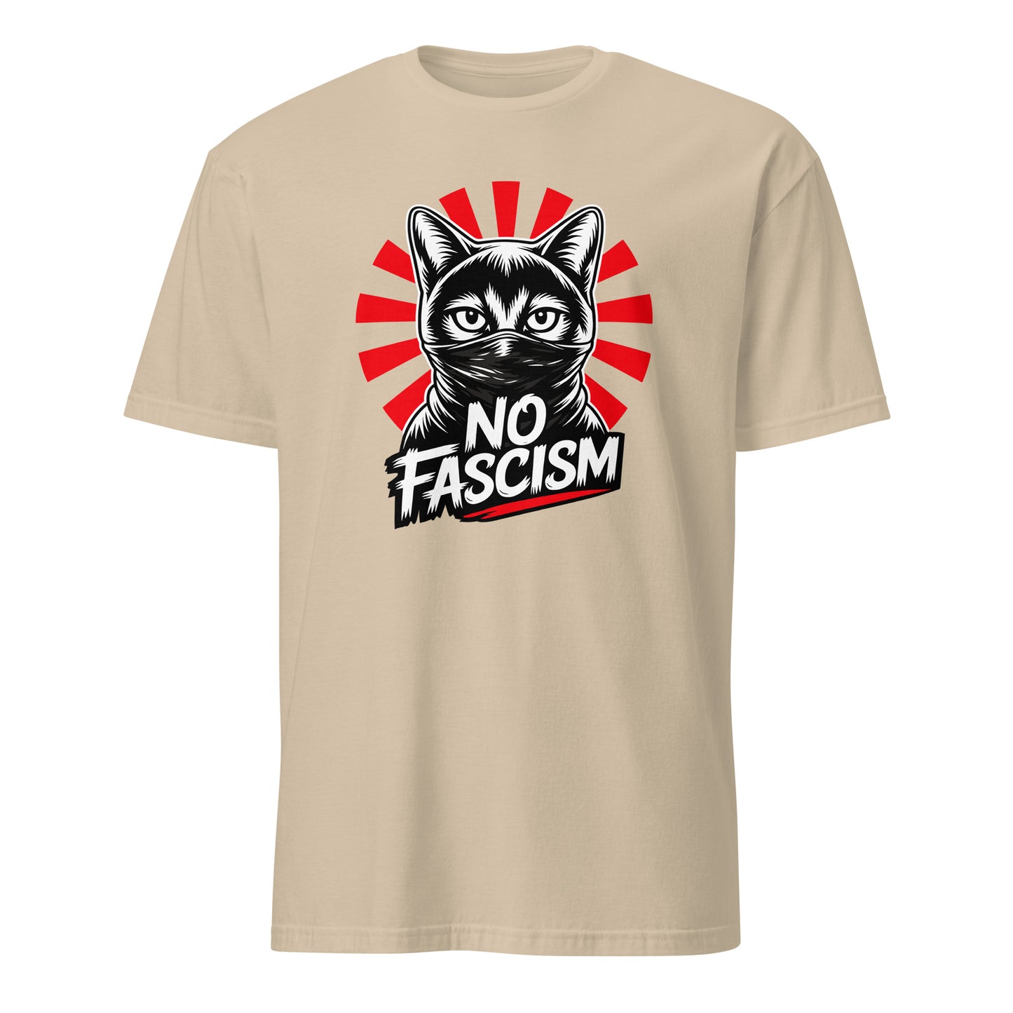 No Fascism Cat - Unisex T-Shirt von Protest Couture | Sand