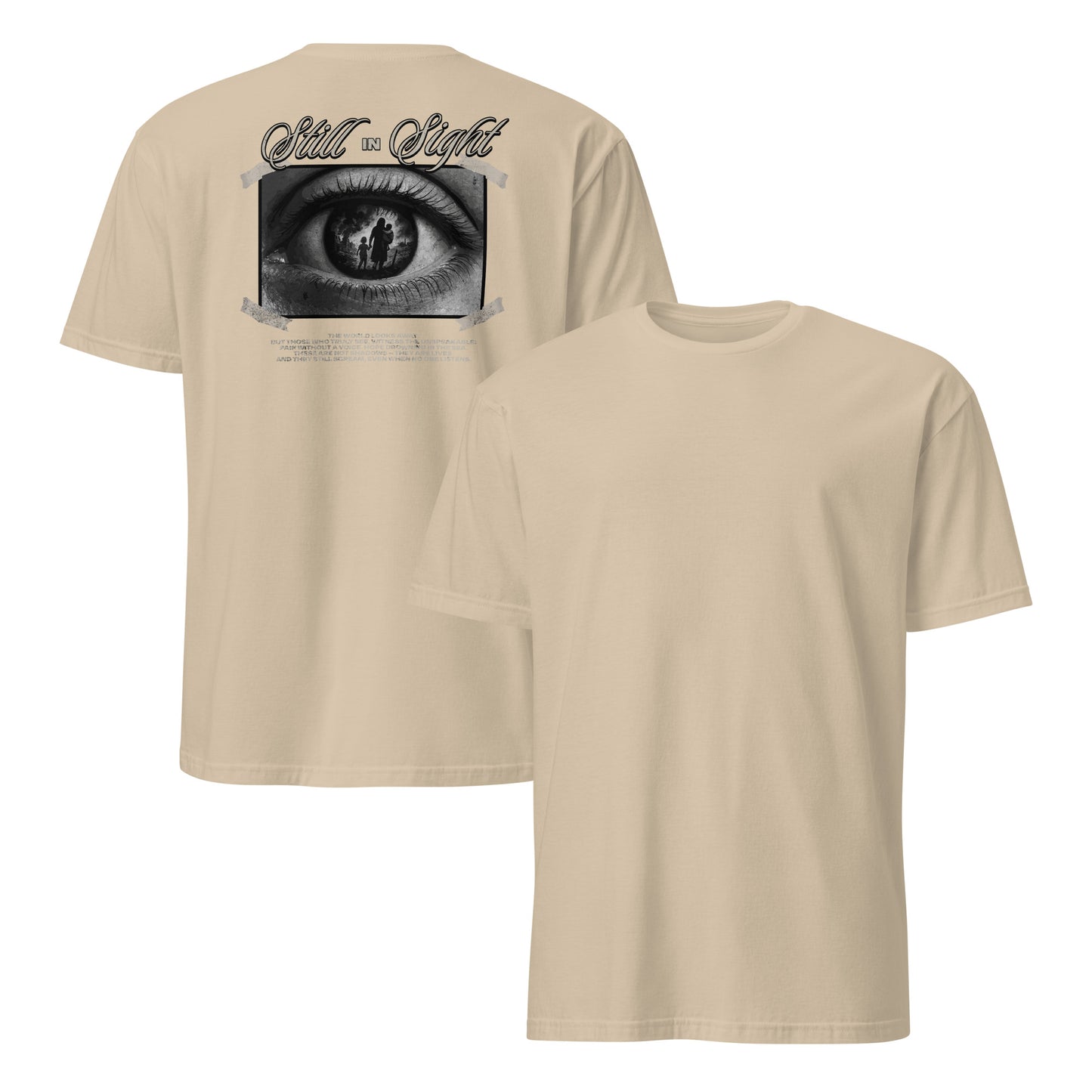 Still in Sight [Backprint] - Unisex T-Shirt von Protest Couture | Sand