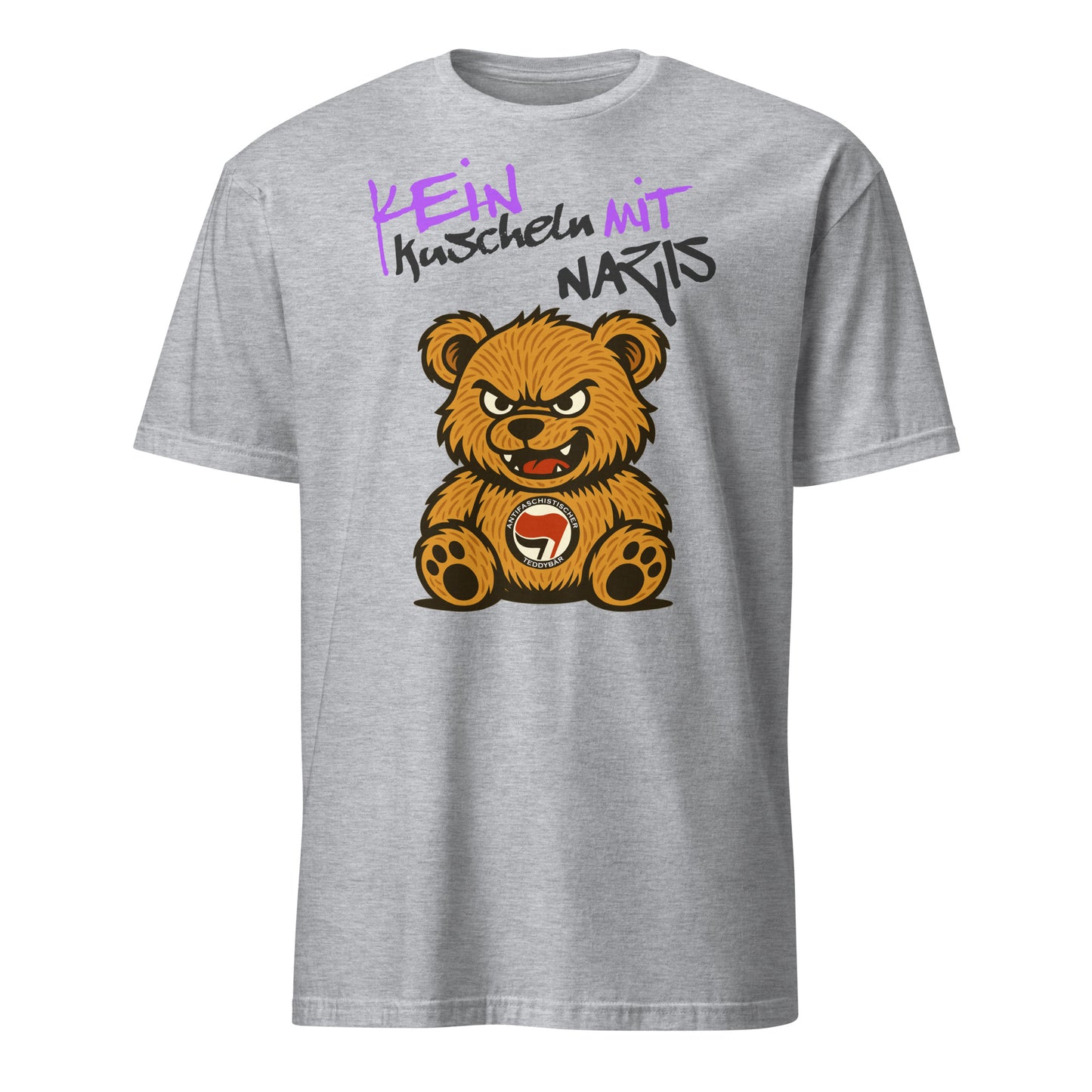 Kein Kuscheln mit Nazis - Unisex T-Shirt von Protest Couture | Sport Grey