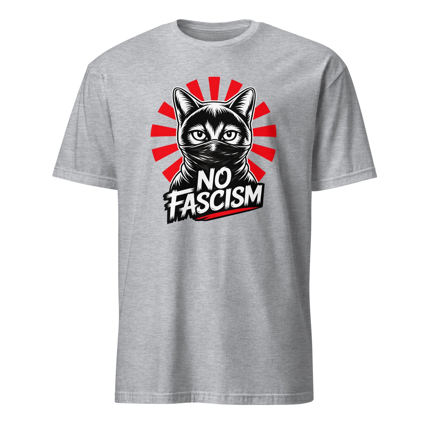 No Fascism Cat - Unisex T-Shirt von Protest Couture | Sport Grey