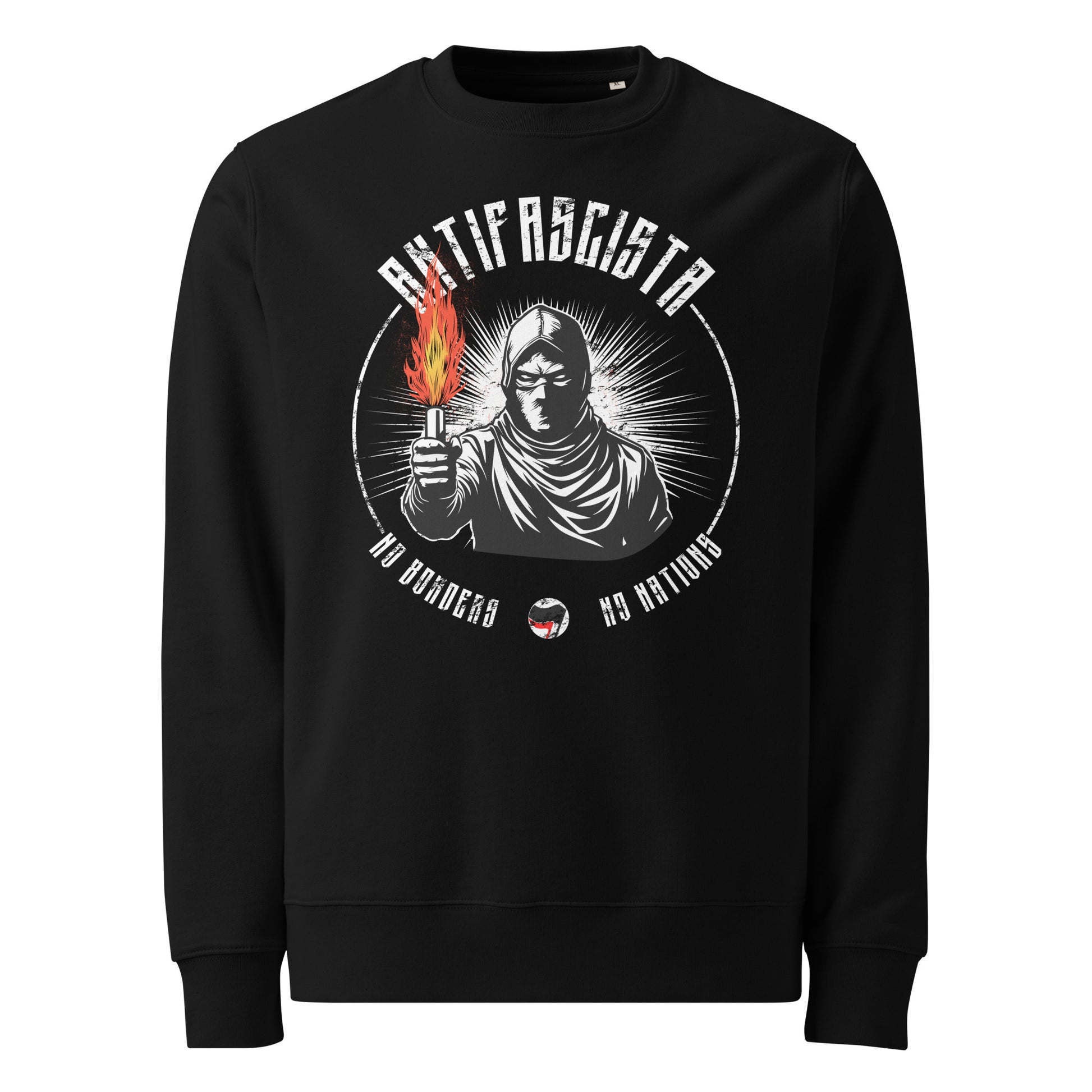 Antifascista (No Borders No Nations) - Premium Sweater von Protest Couture | Black