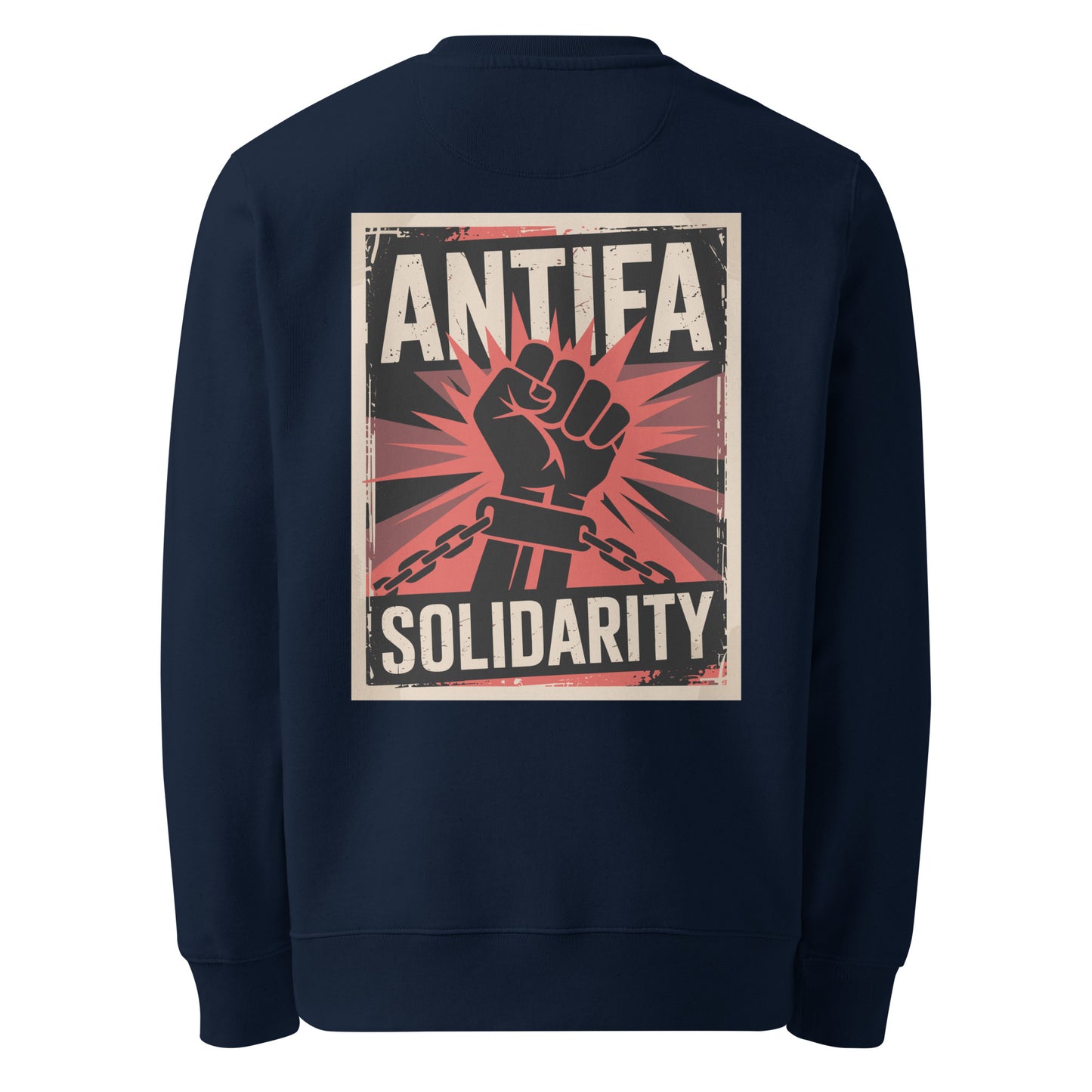 Antifa Solidarity [Backprint] - Premium Sweater von Protest Couture | French Navy