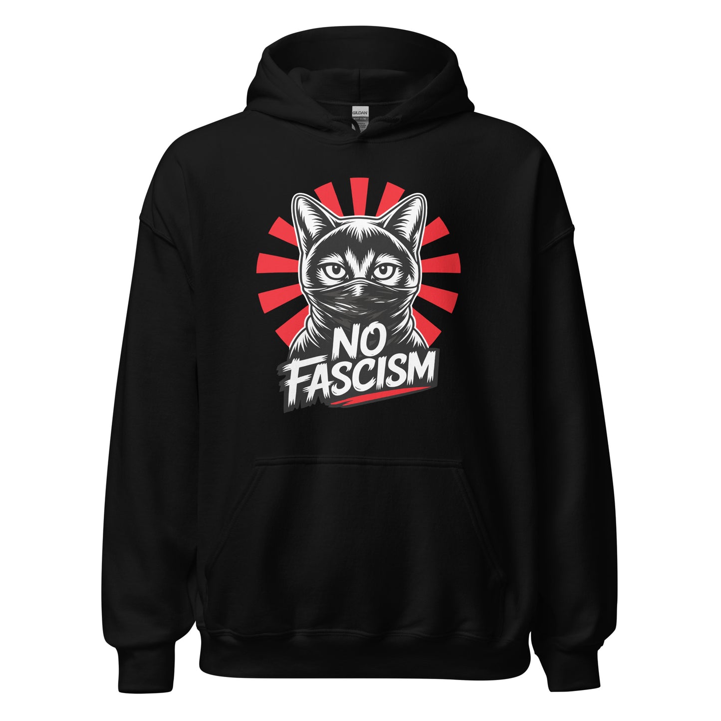 No Fascism Cat - Unisex Hoodie von Protest Couture | Black