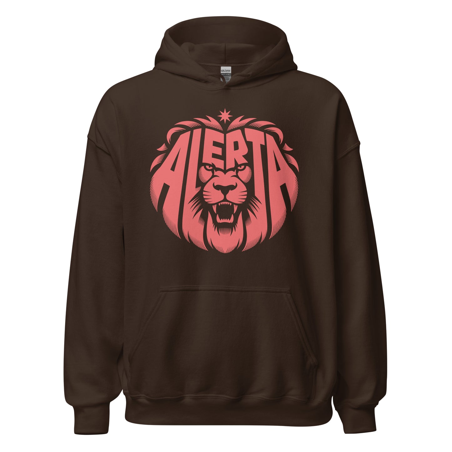 Alerta Lion [Red] - Unisex Hoodie von Protest Couture | Dark Chocolate