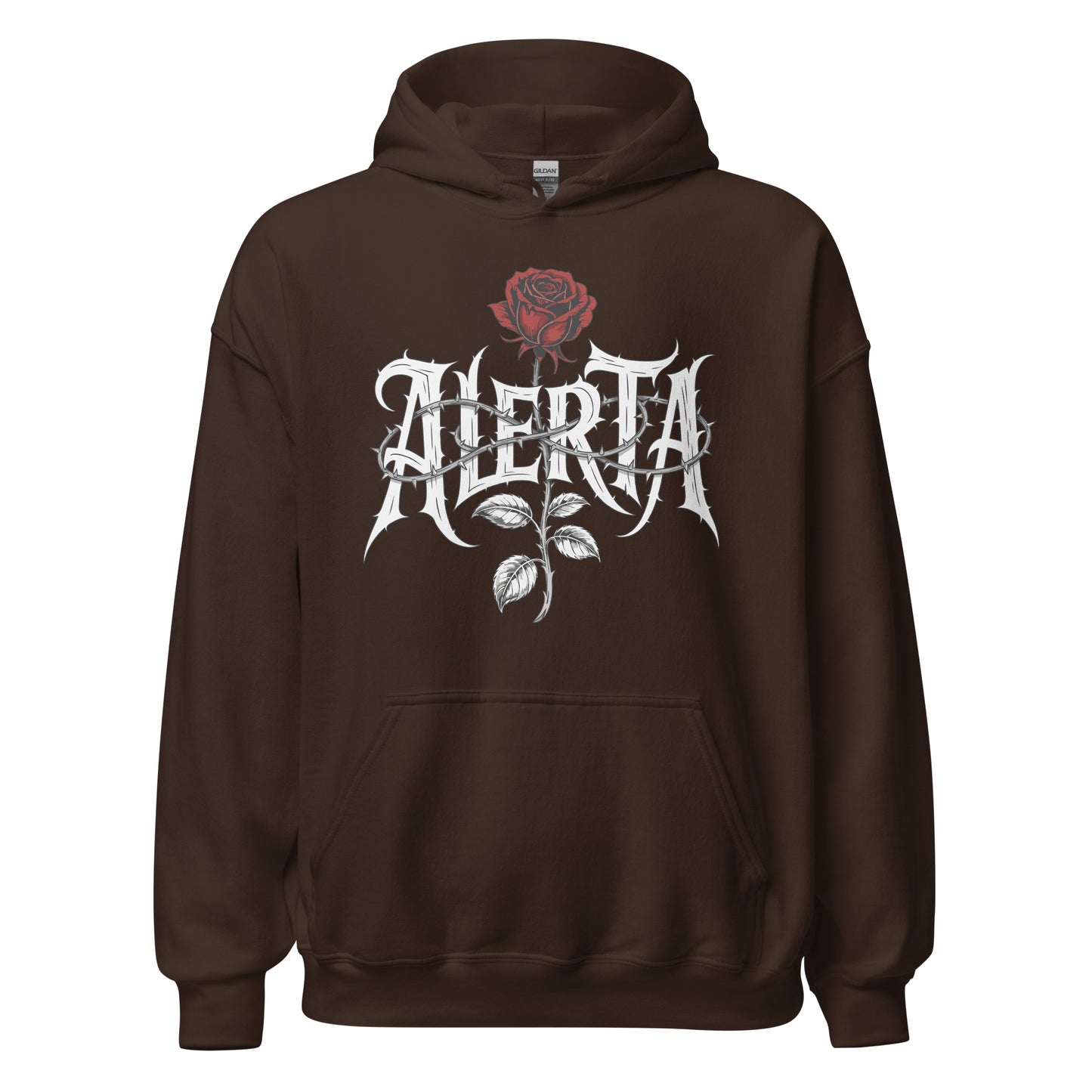 Alerta Rose - Unisex Hoodie von Protest Couture | Dark Chocolate