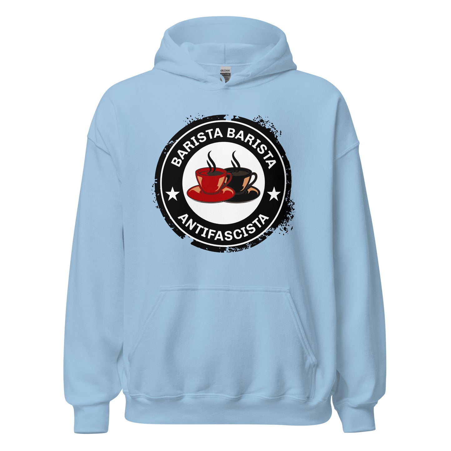 Barista, Barista, Antifascista - Unisex Hoodie von Protest Couture | Light Blue