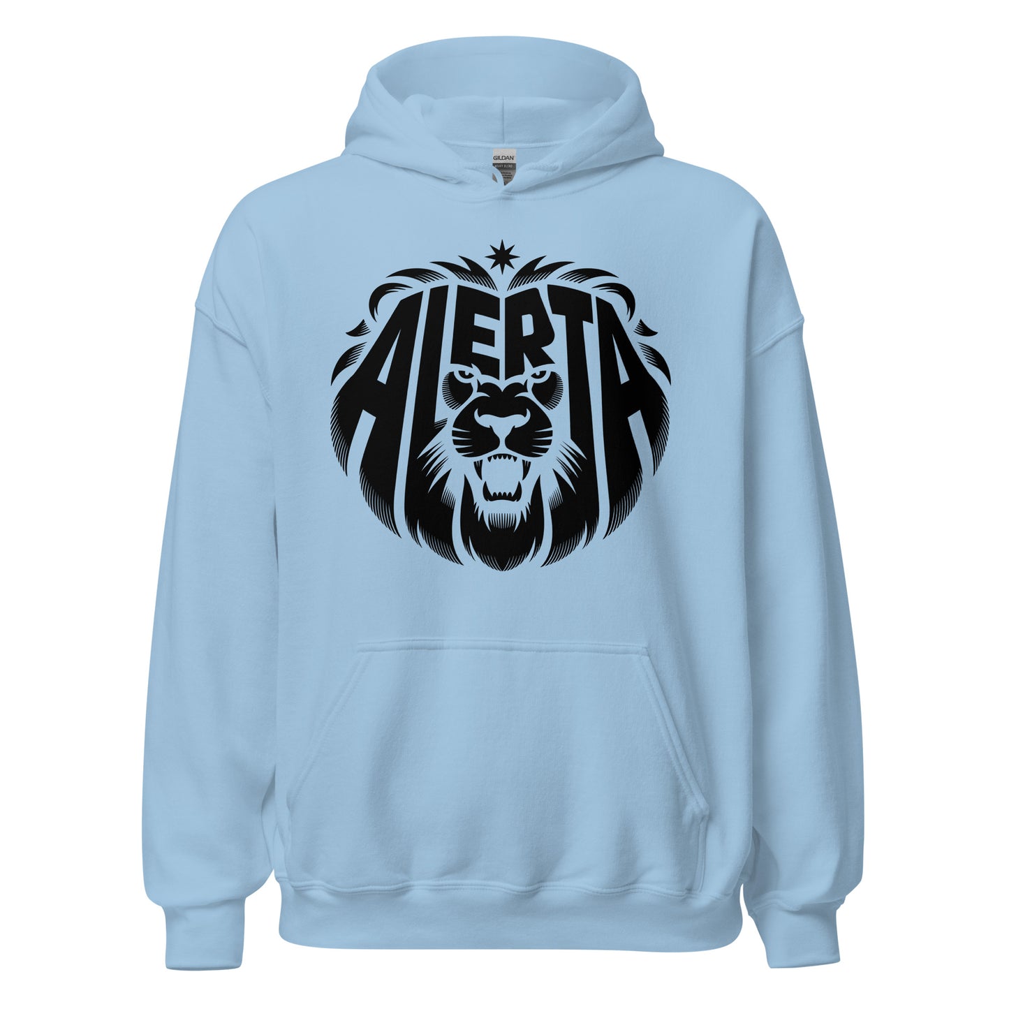 Alerta Lion [Black] - Unisex Hoodie von Protest Couture | Light Blue