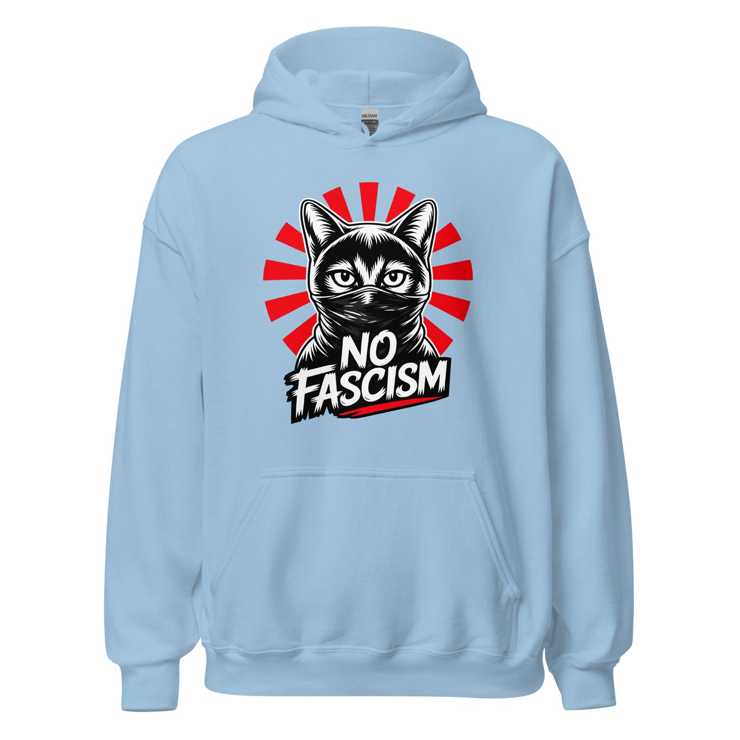No Fascism Cat - Unisex Hoodie von Protest Couture | Light Blue