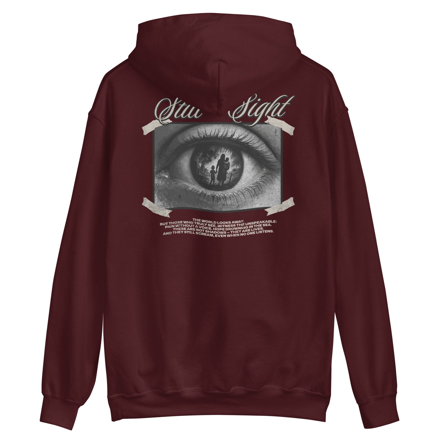 Still in Sight [Backprint] - Unisex Hoodie von Protest Couture | Maroon