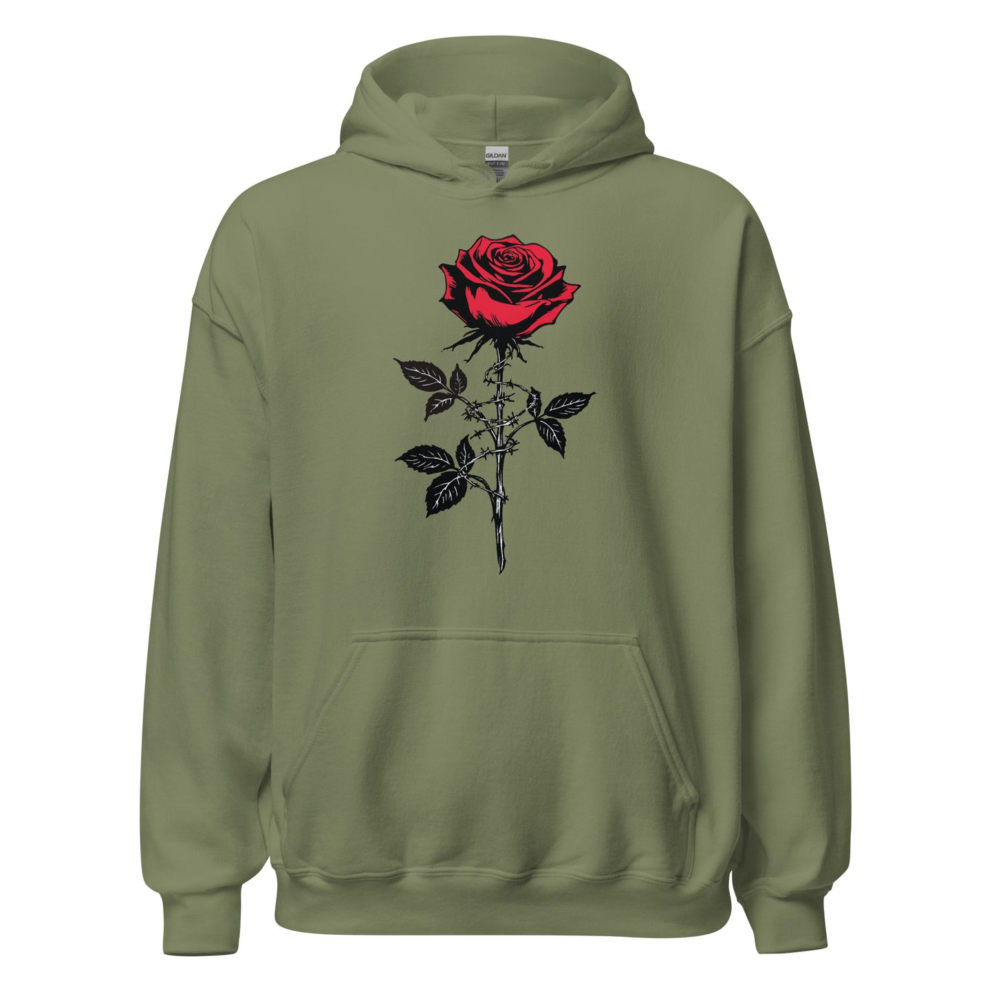 Anarchie Rose - Unisex Hoodie von Protest Couture | Military Green