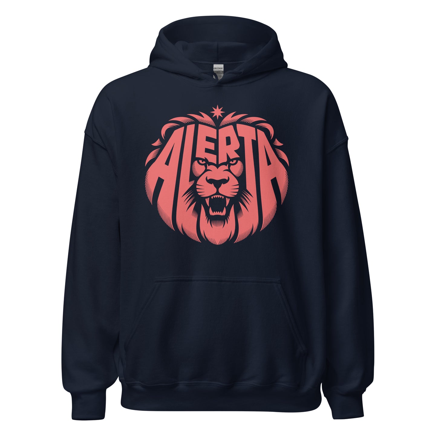 Alerta Lion [Red] - Unisex Hoodie von Protest Couture | Navy
