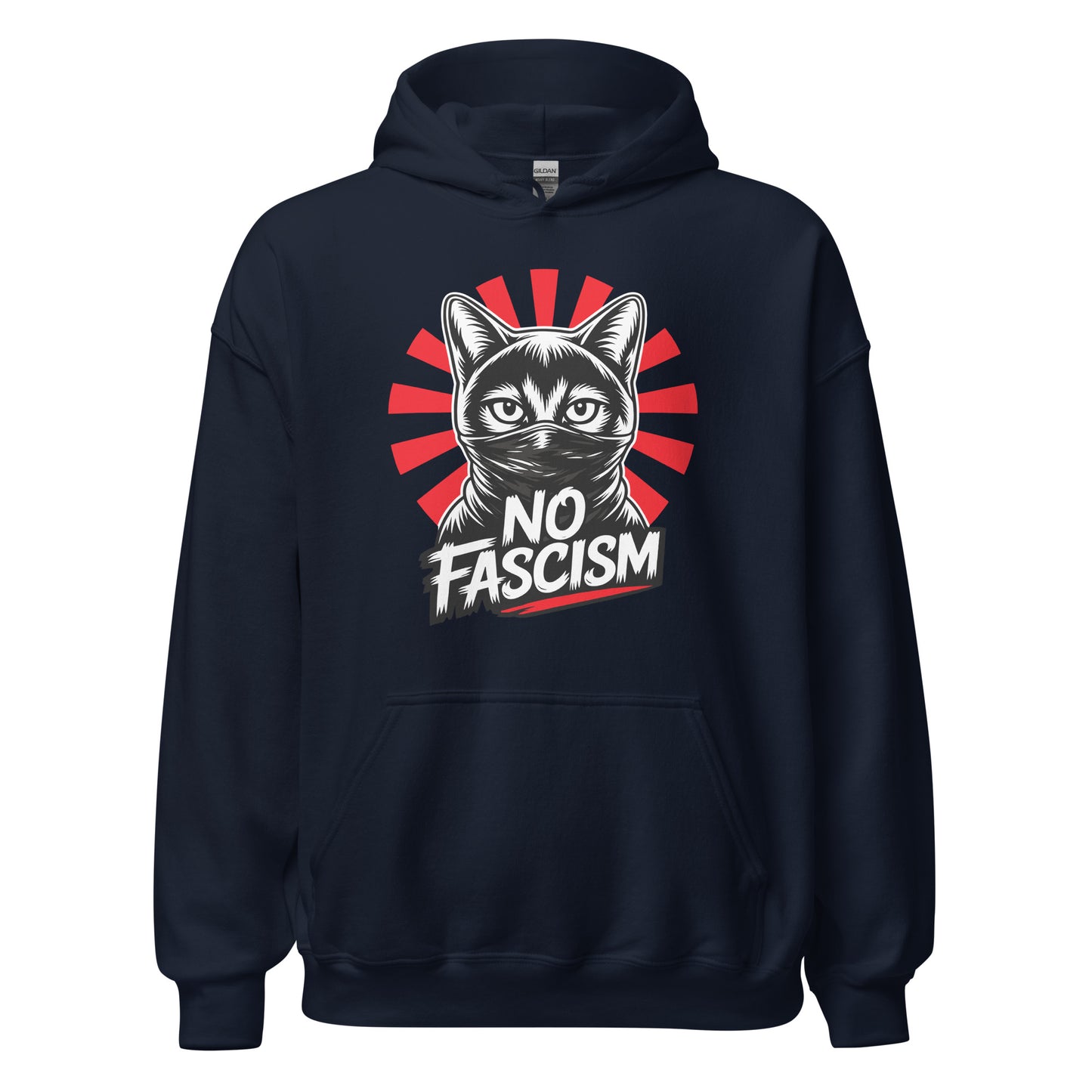 No Fascism Cat - Unisex Hoodie von Protest Couture | Navy