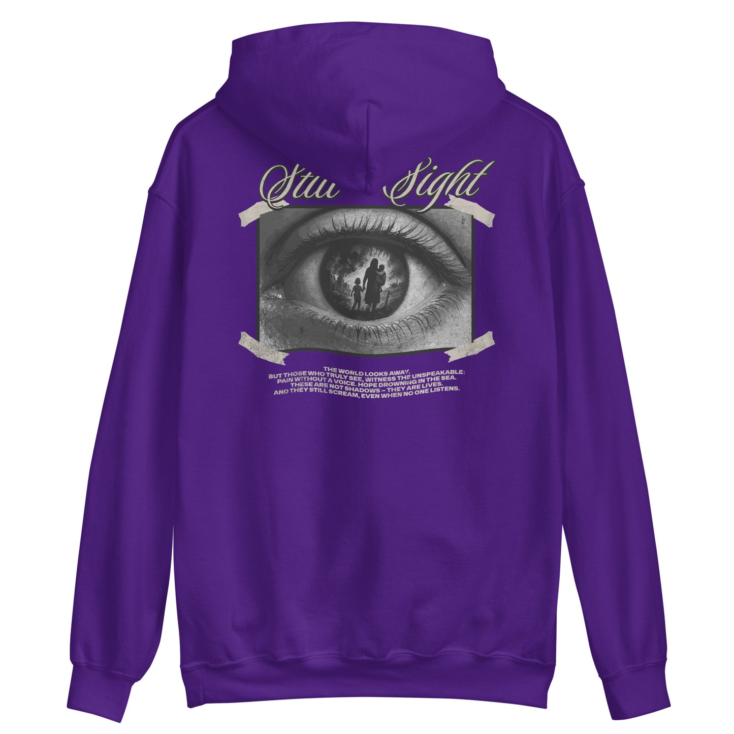 Still in Sight [Backprint] - Unisex Hoodie von Protest Couture | Purple
