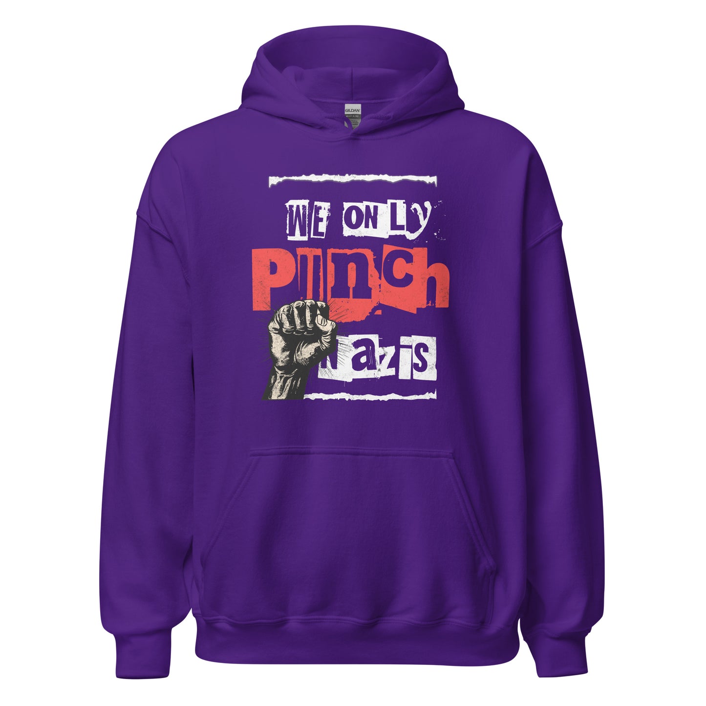 We only punch Nazis - Unisex Hoodie von Protest Couture | Purple