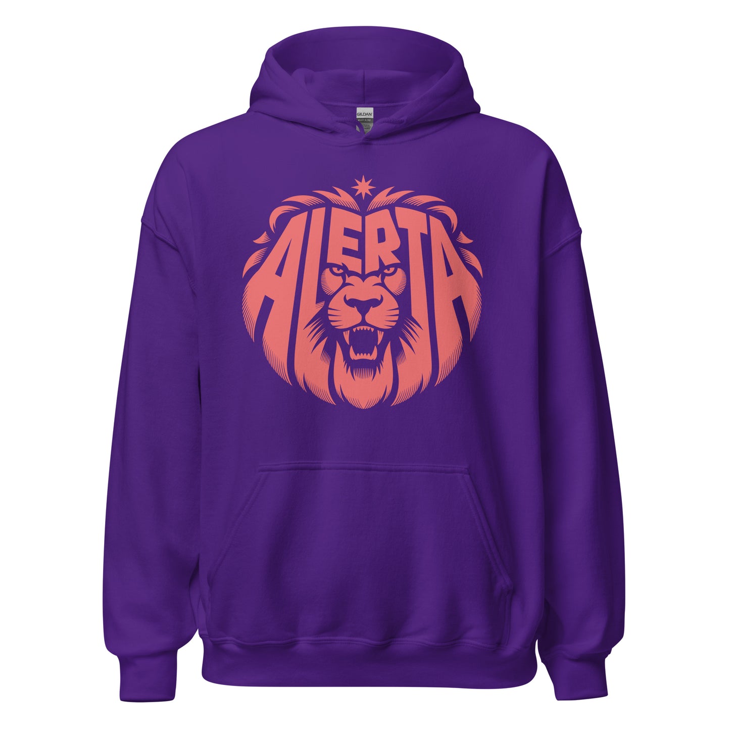 Alerta Lion [Red] - Unisex Hoodie von Protest Couture | Purple