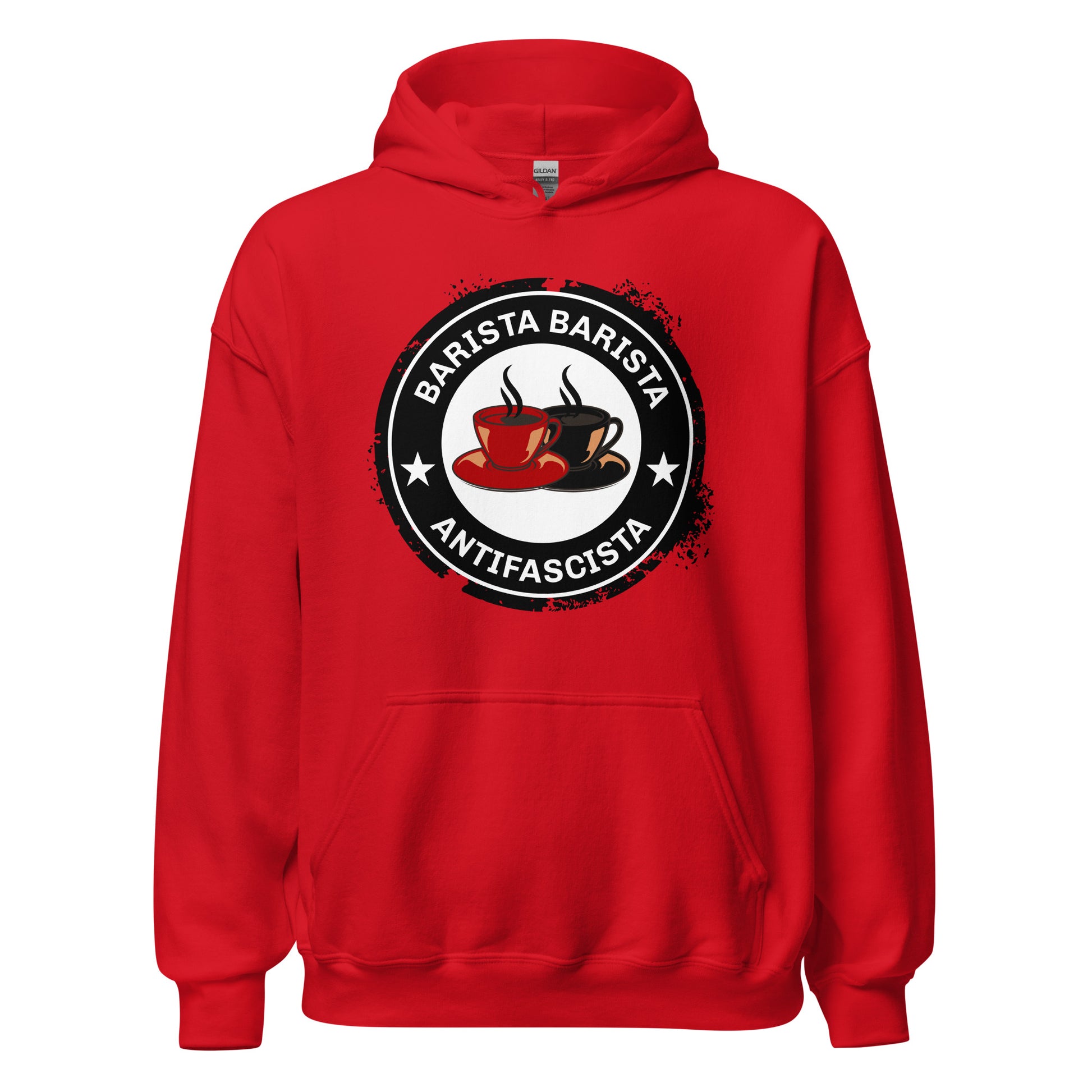 Barista, Barista, Antifascista - Unisex Hoodie von Protest Couture | Red