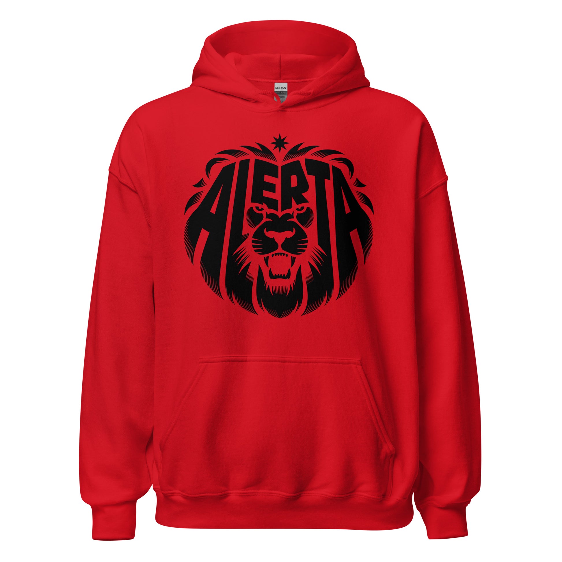 Alerta Lion [Black] - Unisex Hoodie von Protest Couture | Red