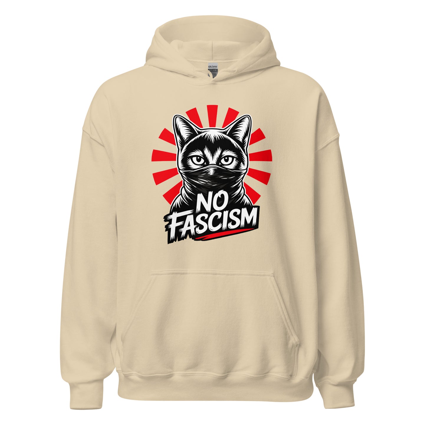 No Fascism Cat - Unisex Hoodie von Protest Couture | Sand