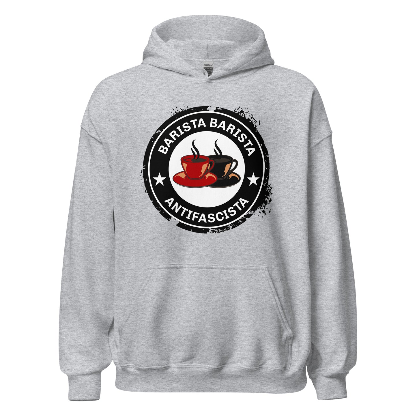 Barista, Barista, Antifascista - Unisex Hoodie von Protest Couture | Sport Grey