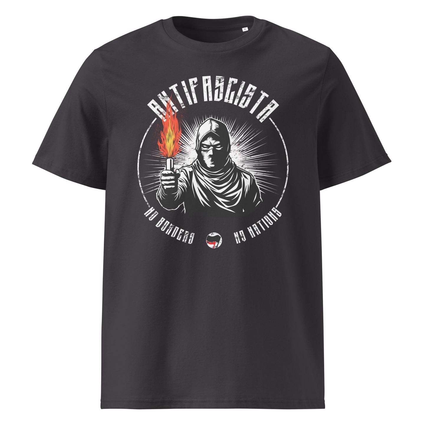 Antifascista (No Borders No Nations) - Premium T-Shirt von Protest Couture | Anthracite