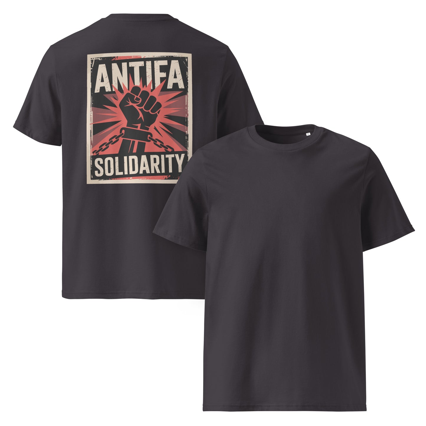 Antifa Solidarity [Backprint] - Premium T-Shirt von Protest Couture | Anthracite