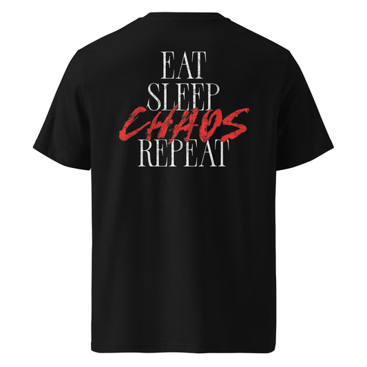 Eat, Sleep, Chaos, Repeat [Backprint] - Premium T-Shirt von Protest Couture | Black